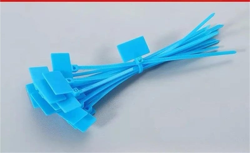 1000Pcs Nylon Tie Tags Self-Locking Network Cable Zip Trim Wrap Loop Wire Straps Label(Blue) - Image 2