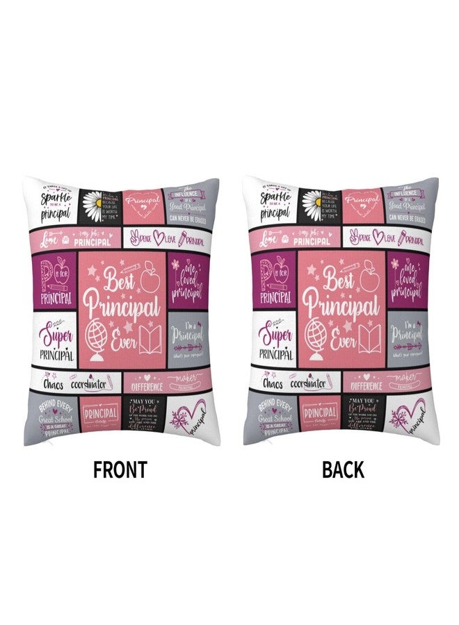 ZUMBULKJ Principal Appreciation Gifts, Principal Gifts for Women, Best Principals Retirement Gifts for Women, Gift for School Principals, Principal's Day Gifts Throw Pillow Cover 18"×18" - Image 2