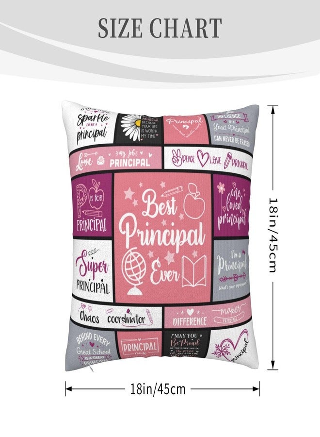ZUMBULKJ Principal Appreciation Gifts, Principal Gifts for Women, Best Principals Retirement Gifts for Women, Gift for School Principals, Principal's Day Gifts Throw Pillow Cover 18"×18" - Image 5
