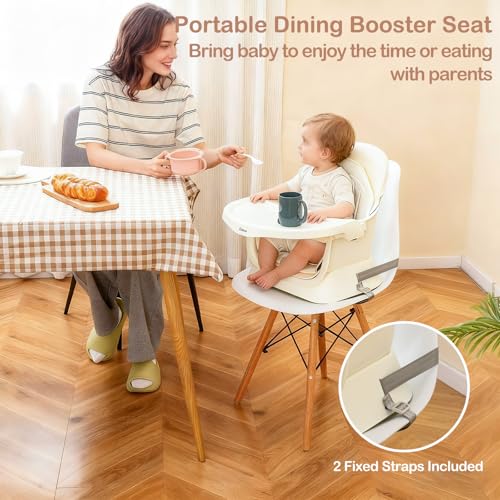 INFANS 9 in 1 High Chair, Convertible Baby Highchair for Babies and Toddlers, Table and Chair Set Building Block Infant Dining Booster Seat, Kids Stool with Activity Children Play Kitchen (Beige) - Image 5