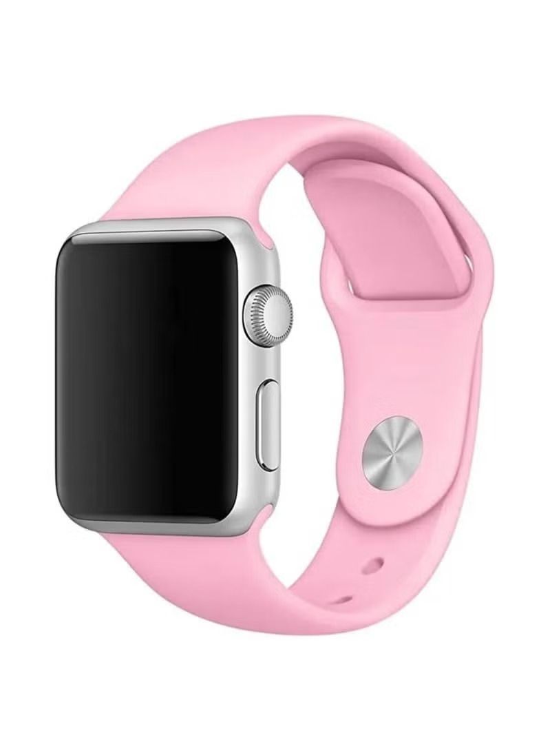 Zaboon Silicone Sport Band For Apple Watch 41mm 40mm 38mm Soft Replacement Strap Compatible With iWatch Series Ultra/8/7/SE/6/5/4/3/2/1 Pink 