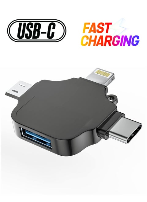 Male to USB Female Adapter OTG Cable Compatible with iPhone Micro A Type C Android Thunderbolt3 Port Adaptador Connector Microusb USBC Cell Phone Camera,2.0 Flash