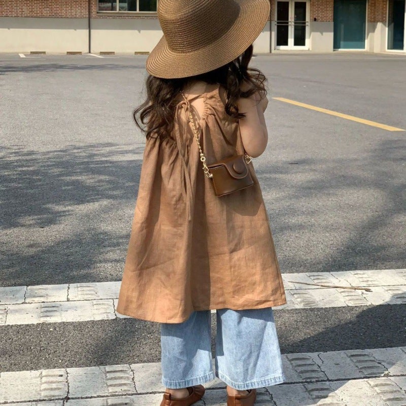 Girls Summer Dress Set Korean Trendy 2024 Skirt+jeans