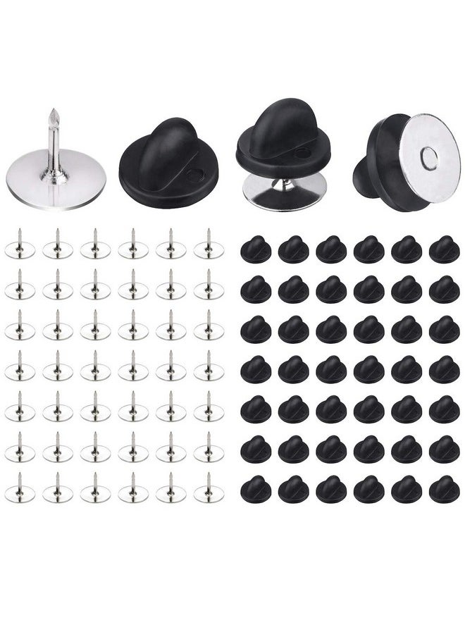 50 Pairs Pin Backings Tie Tacks Blank Pins With Rubber Pin Backings Pin Backs For Crafts (Silver Black 50 Sets) - pzsku/Z8077073DEB92AAF05AE5Z/45/_/1724479595/30d08cd0-d0ea-438d-aca7-dfc09add5377