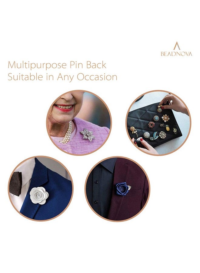 BEADNOVA 50 Pairs Pin Backings Tie Tacks Blank Pins With Rubber Pin Backings Pin Backs For Crafts (Silver Black 50 Sets) - Image 5