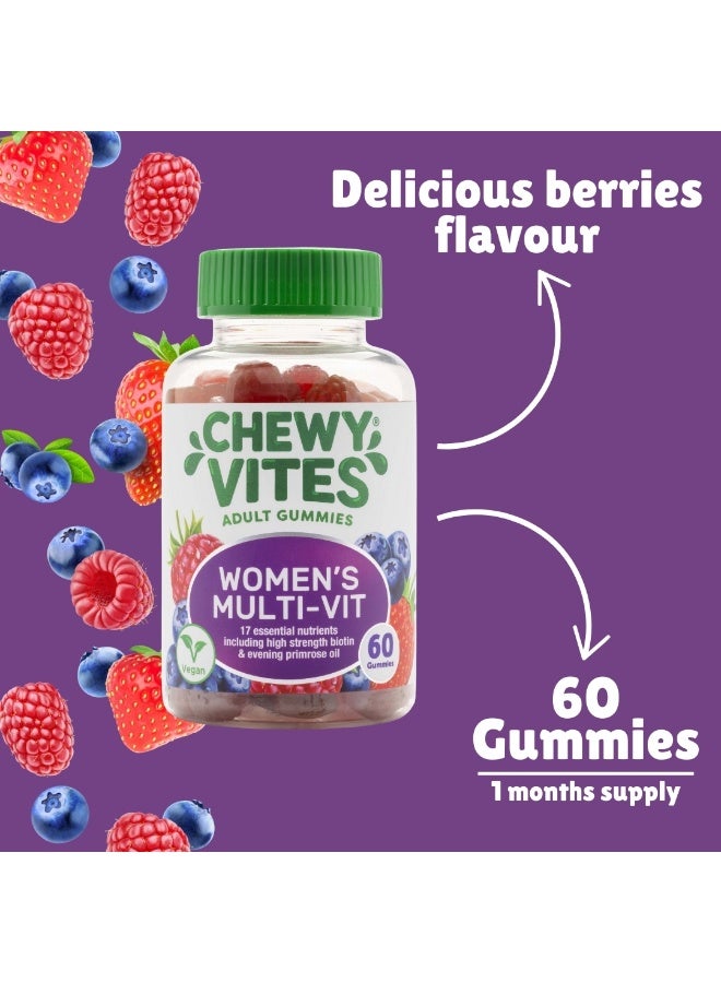 CHEWY VITES فيتامينات متعددة للنساء 60 حبة جيلاتينية 17 عنصر غذائي أساسي عصير فواكه حقيقي نباتي 2 في اليوم - Image 4