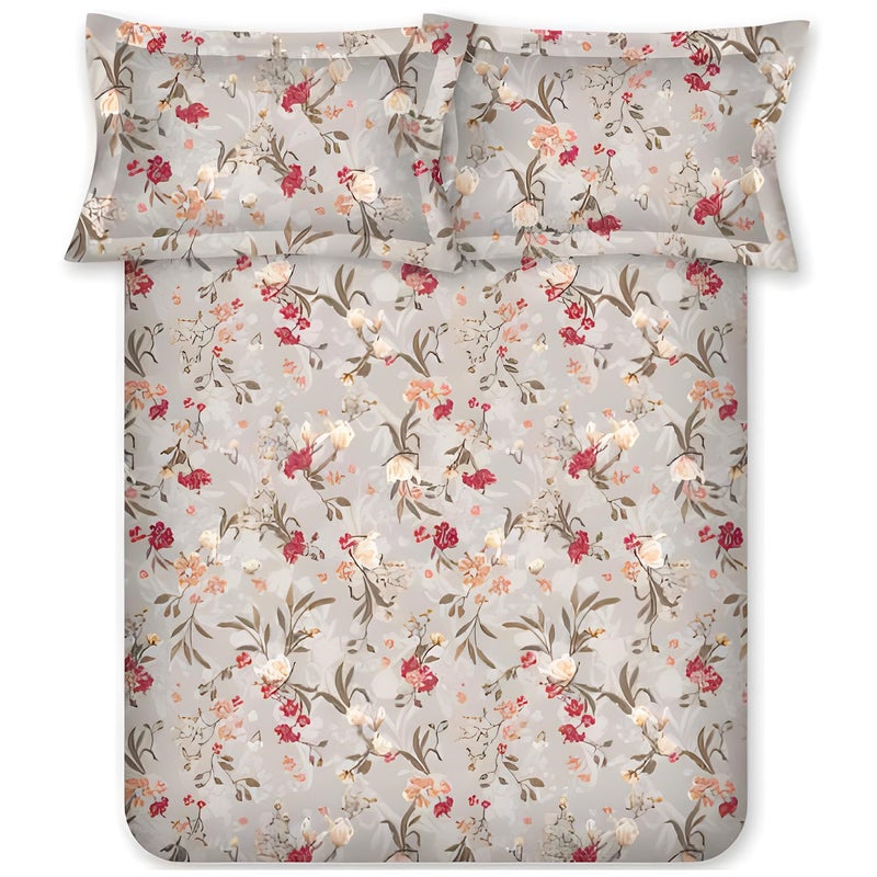 Bombay Dyeing Florentine Collection Double Bedsheet 144 TC, 100% Pure Cotton Premium Bedsheet with 2 Pillow Covers - Image 1