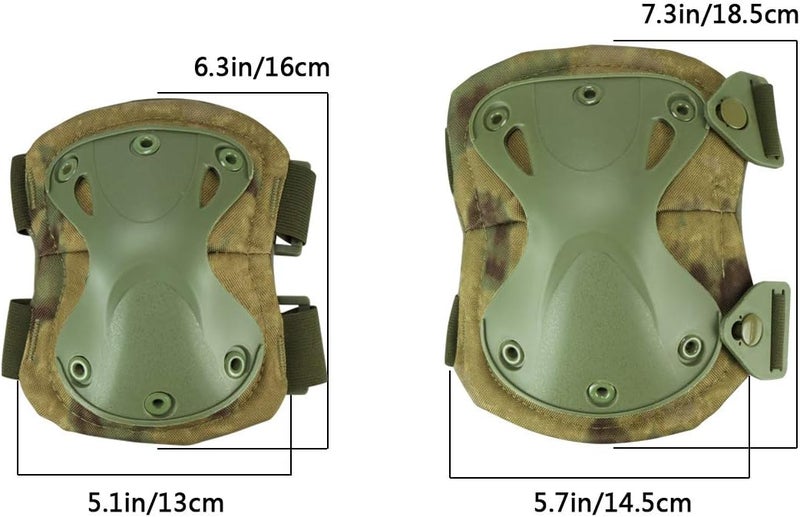 Aoutacc Tactical Combat Knee & Elbow Protective Pads Set for Outdoor CS Paintball Game Cycling Safety Skateboarding Gear Skates Knee Protection Guard Pads - Image 2