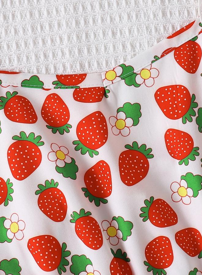 Take Two Girls Strawberry Print Strappy Dress - Image 3
