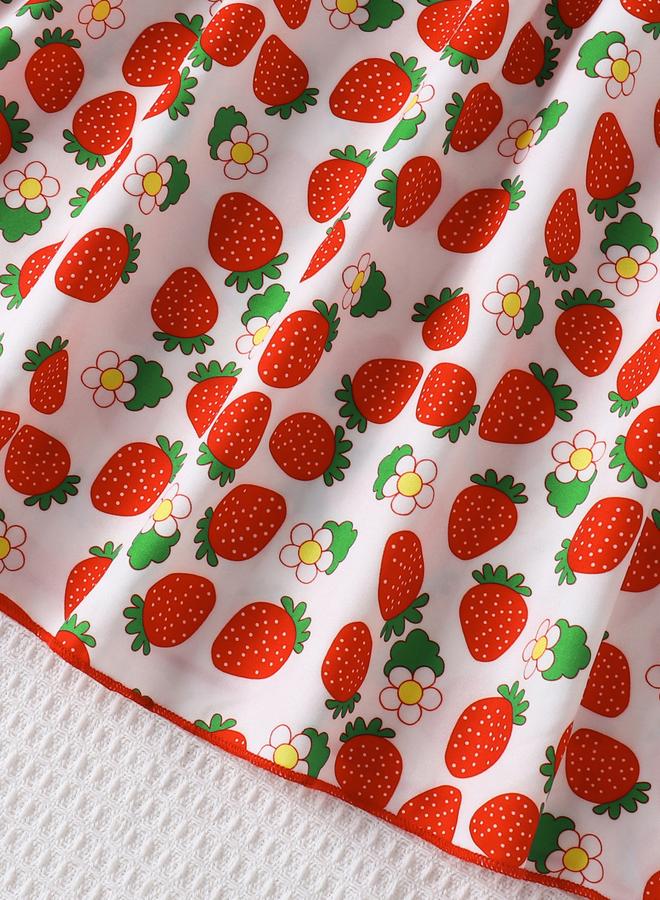Take Two Girls Strawberry Print Strappy Dress - Image 5