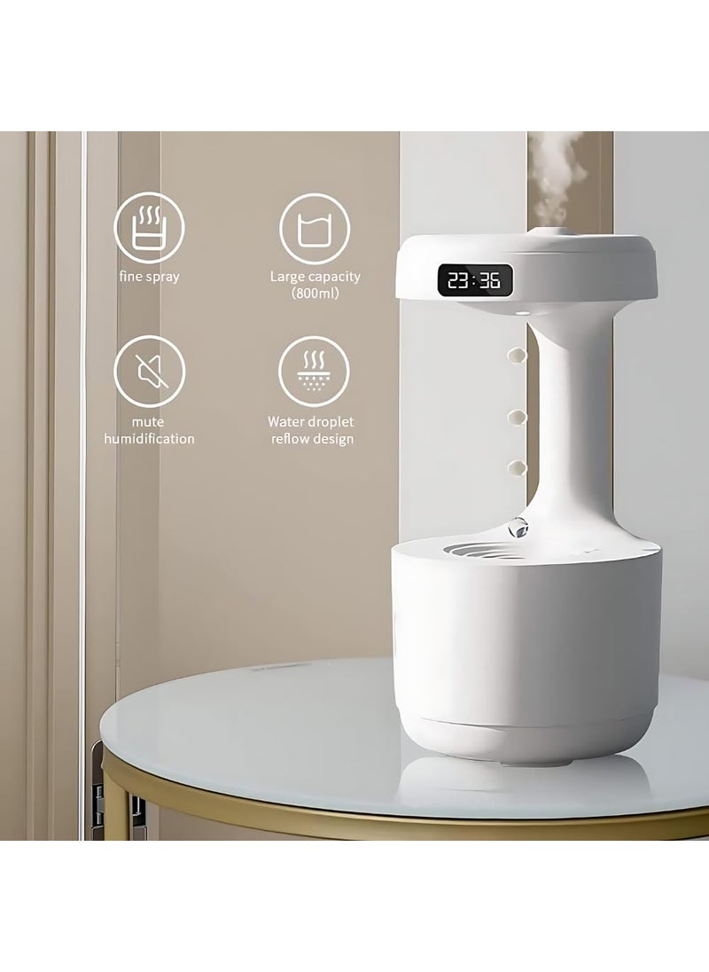 Elevea Elevea Only This Month with 15 YEARS WARRANTY AntiGravity Water Drop Humidifier LED Display 800ML Droplets Ultrasonic Quiet Cool Mist Maker Fogger Desktop Humidifiers for Office Bedroom  - Image 2