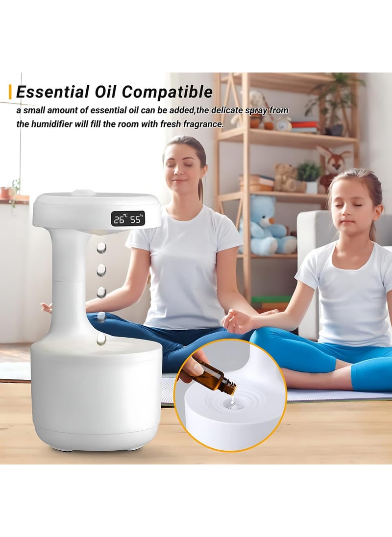 Elevea Elevea Only This Month with 15 YEARS WARRANTY AntiGravity Water Drop Humidifier LED Display 800ML Droplets Ultrasonic Quiet Cool Mist Maker Fogger Desktop Humidifiers for Office Bedroom  - Image 4