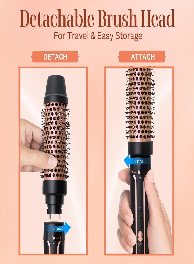 Asani 1.5" Heated Round Thermal Barrel Brush with Detachable Brush Head for Medium Curls, Loose Waves, and Volume - Travel-Friendly Dual Voltage (120-240V) - Straightening Brush for All Hair Types - Image 4