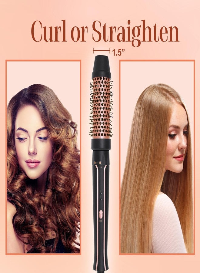 Asani 1.5" Heated Round Thermal Barrel Brush with Detachable Brush Head for Medium Curls, Loose Waves, and Volume - Travel-Friendly Dual Voltage (120-240V) - Straightening Brush for All Hair Types - Image 2