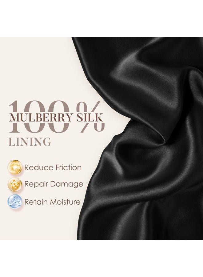 LULUSILK 100% Mulberry Silk Lined Sleep Cap Silk Bonnet for Sleeping, No More Frizzy Tangled Hair, Stay On All Night Adjustable Silk Hair Wrap for Sleeping, Hot Pink, Pack of 1 - Image 2