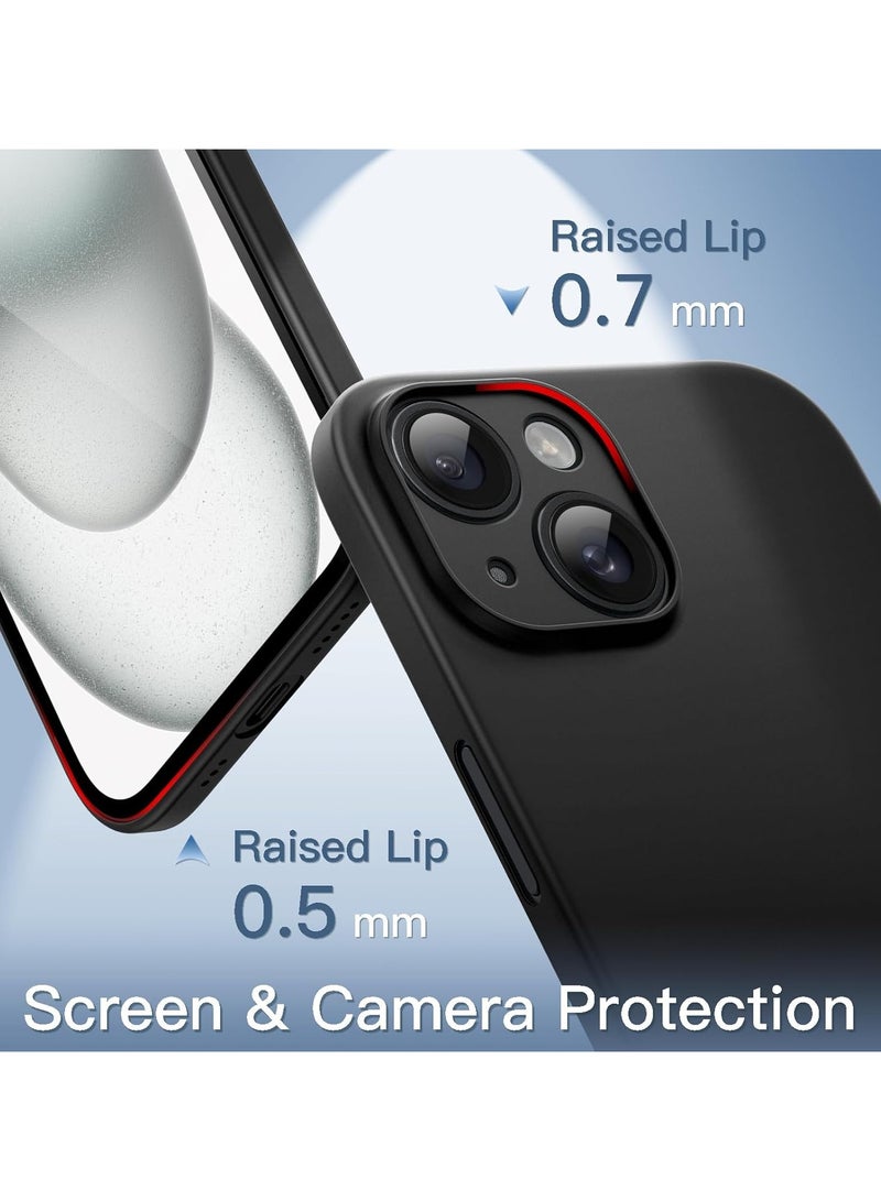 Ultra Slim (0.35mm Thin) Case for iPhone 15 6.1-Inch, Camera Lens Cover Full Protection, Lightweight Matte Finish PP Hard Minimalist Case, Support Wireless Charging (Black) - Image 2
