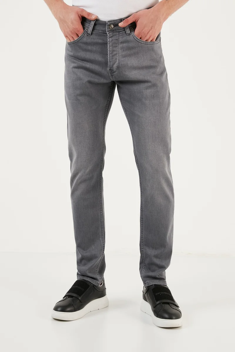 بوراتي Cotton Normal Waist Regular Fit Straight Leg Jeans Men's Denim Trousers 6440301