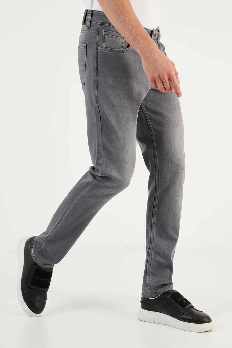 بوراتي Cotton Normal Waist Regular Fit Straight Leg Jeans Men's Denim Trousers 6440301
