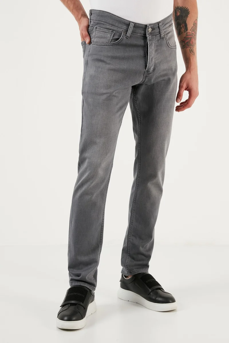 بوراتي Cotton Normal Waist Regular Fit Straight Leg Jeans Men's Denim Trousers 6440301