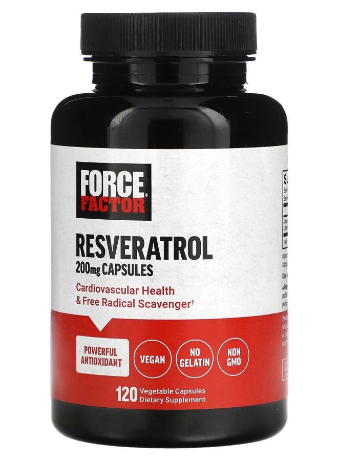 Force Factor Resveratrol 200 mg 120 Vegetable Capsules