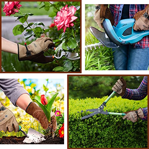 WZQH قفازات عمل جلدية WZQH للرجال أو النساء. قفاز صغير للحدائق، اللحام Tig/Mig، البناء، منشار السلسلة، المزرعة، المزرعة، إلخ. جلد البقر، مبطن بالقطن، متعدد الاستخدامات، قبضة قوية، متين. - Image 5