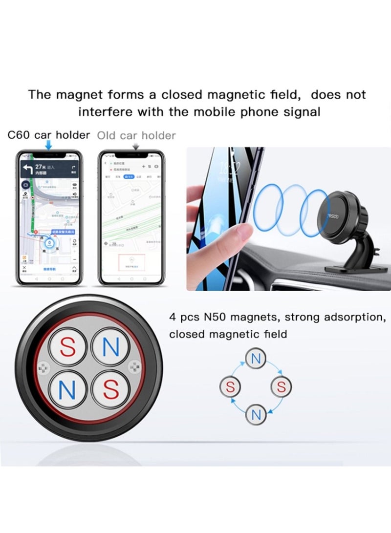 Yesido C60 Car 360 Degree Rotation Magnetic Phone Holder(Black) - Image 5