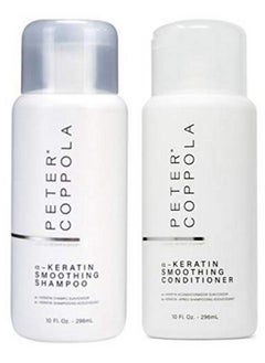 Peter Coppola Akeratin Smoothing Shampoo & Conditioner Set Smooth Shiny Hair Frizz Free Hair Healthy Strong Hair (10 Fl Oz)  - Image 1