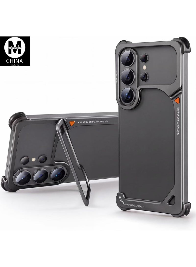 OATSBASF Frameless Case For Samsung Galaxy S26 Ultra With Aerospace Grade Aluminum Shockproof Protective Cover Slim Metal Bumper Case Black - Image 1