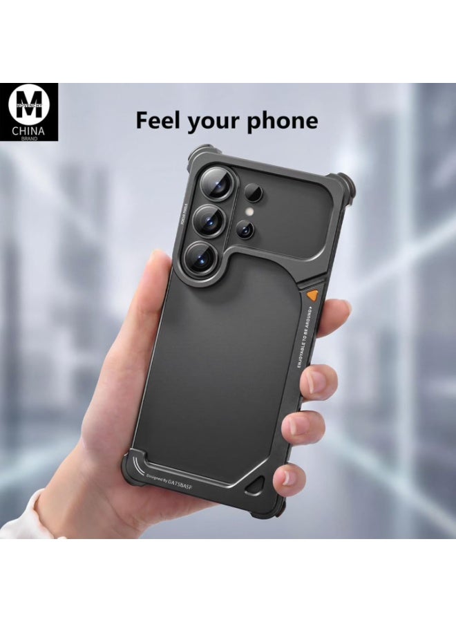 OATSBASF Frameless Case For Samsung Galaxy S26 Ultra With Aerospace Grade Aluminum Shockproof Protective Cover Slim Metal Bumper Case Black - Image 3