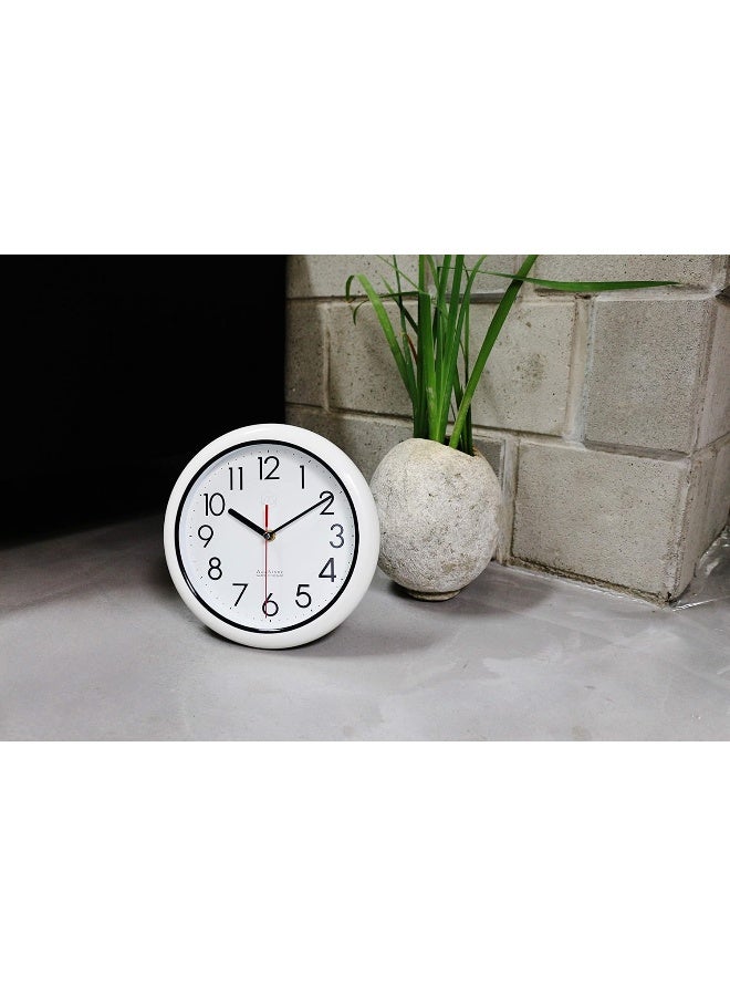 WELLONICE Perfect Shell Water Resistant Clock Quartz Movement Simple Modern Design 98 in Diameter 1 in thickness Plastic Frame 2 Flexible Options to hang or to stand - Image 5