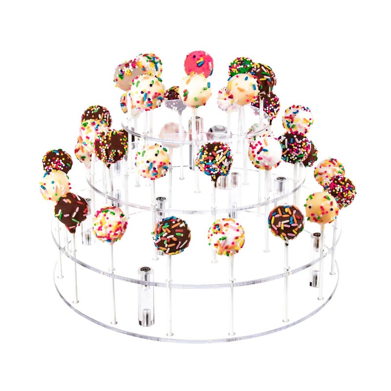 YestBuy Cake Pop Display Stand 36 Hole Cake Pop Holder Lollipop Holder for Weddings Birthday Parties Anniversaries Gift Halloween Christmas Candy Decorative Clear