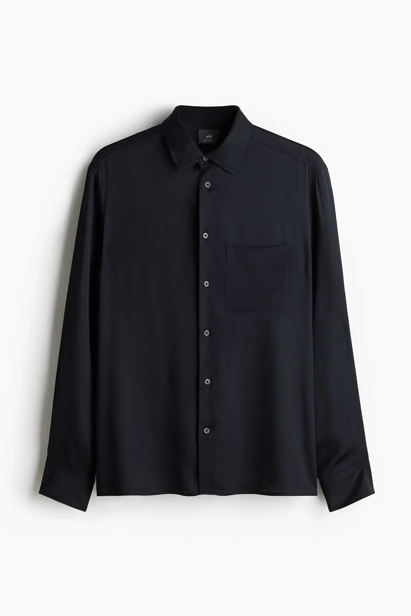 H&M Regular Fit Satin Shirt