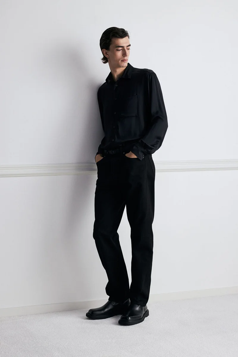 H&M Regular Fit Satin Shirt