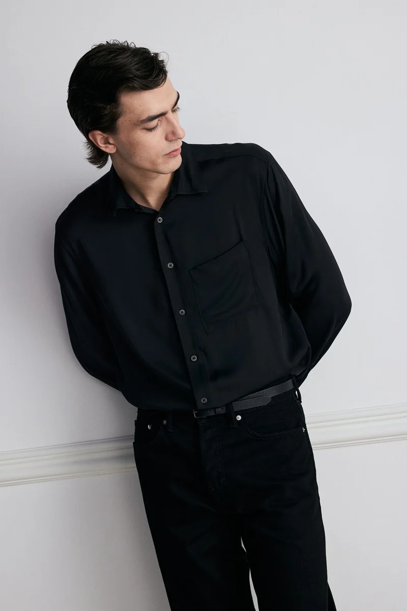 H&M Regular Fit Satin Shirt