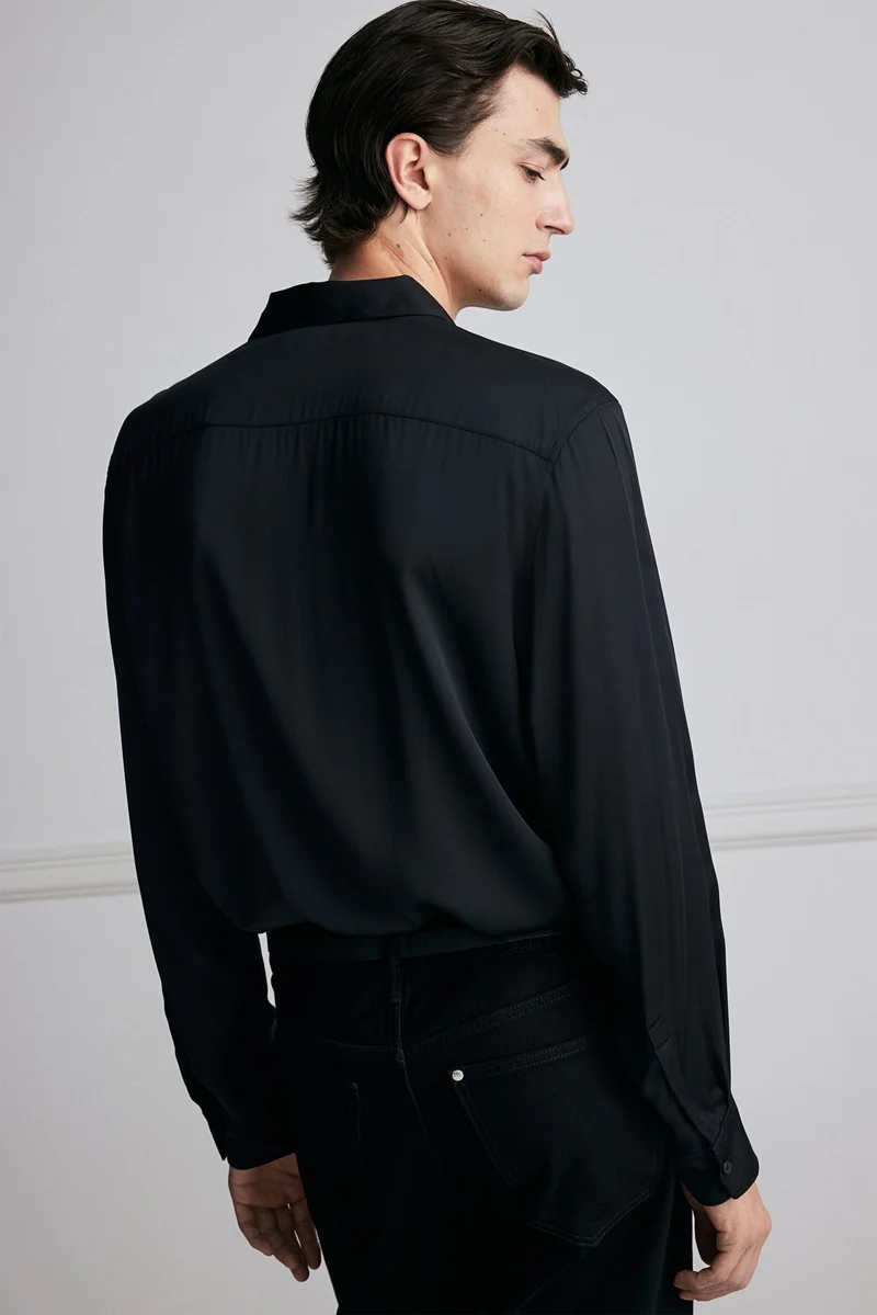 H&M Regular Fit Satin Shirt