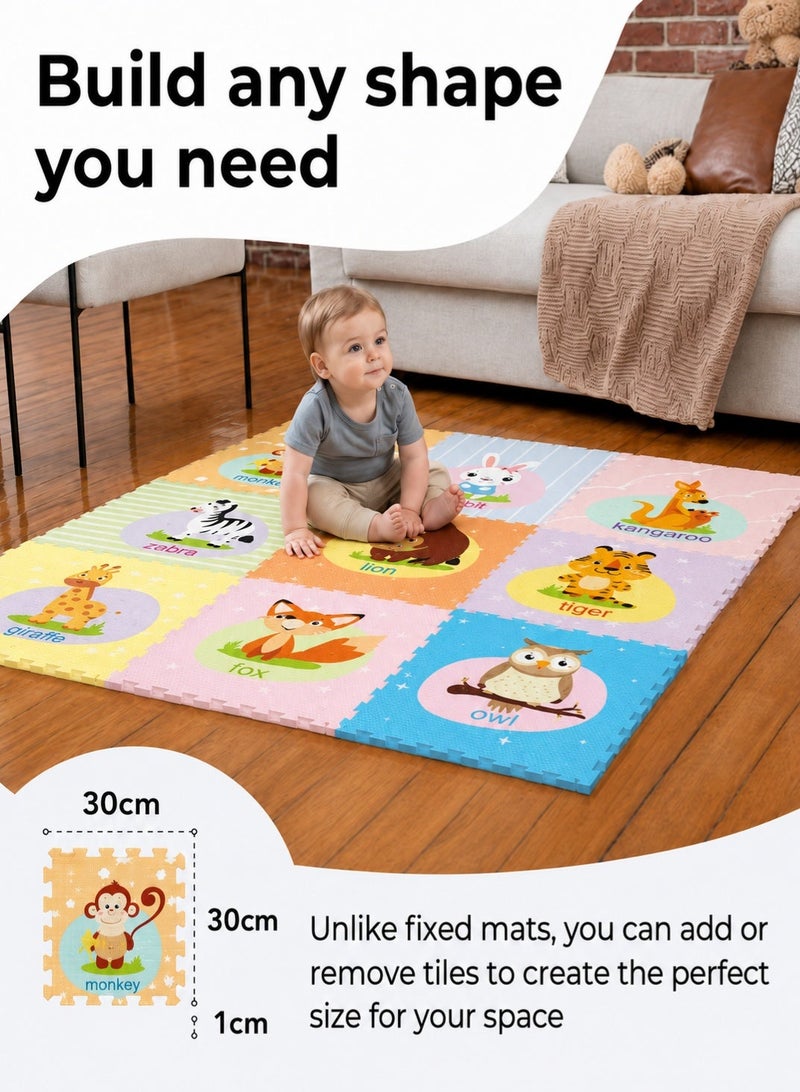 GOOGO Baby Play Mat, Soft Foam Floor Tiles for Kids. Adjustable Interlocking Foam Tiles, Compatible with a 30x30 Playpen Baby Mat for Crawling & Development, Safe & Non-Toxic Playmat for Babies 6–12 Months - Image 2