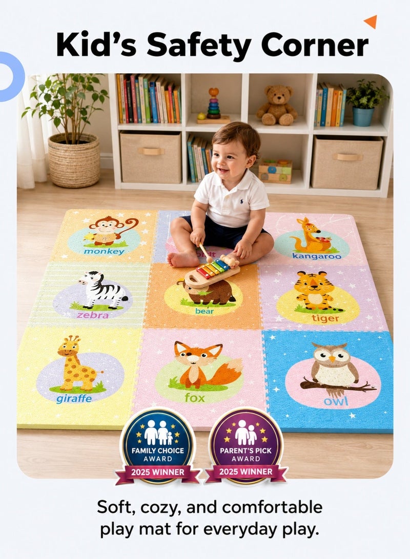 GOOGO Baby Play Mat, Soft Foam Floor Tiles for Kids. Adjustable Interlocking Foam Tiles, Compatible with a 30x30 Playpen Baby Mat for Crawling & Development, Safe & Non-Toxic Playmat for Babies 6–12 Months - Image 3