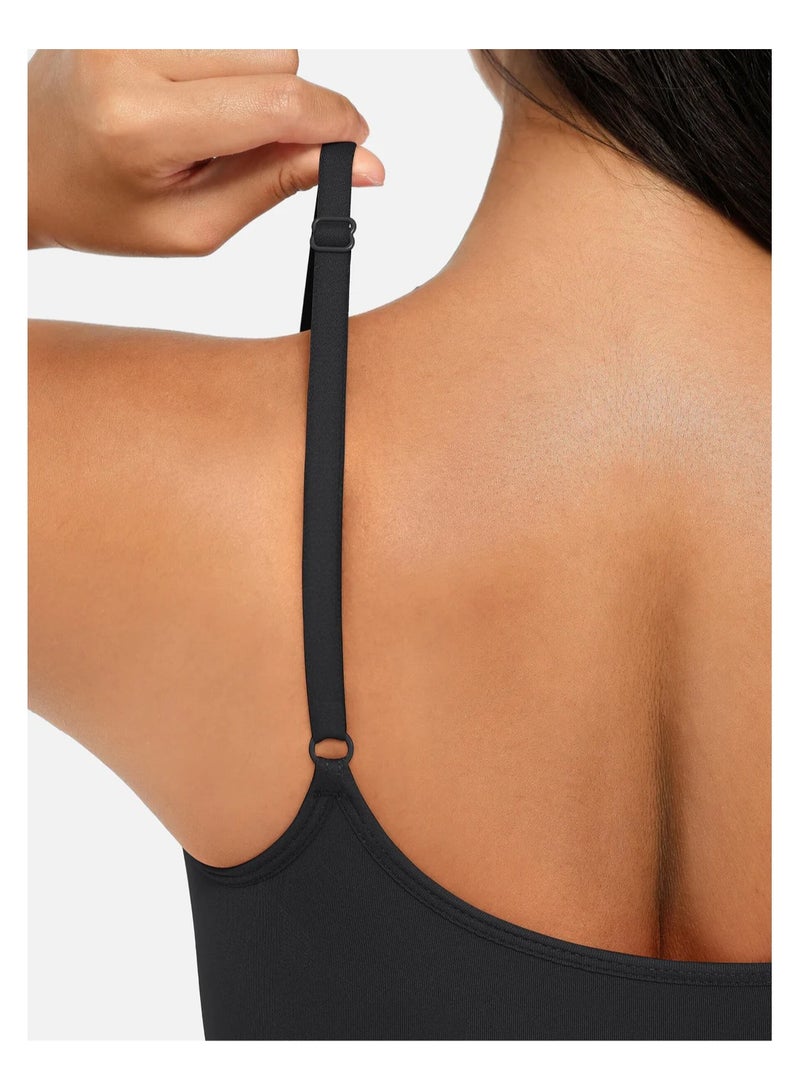 خاجول بدلة نحت للجسم بدون خياطة للتحكم في شكل البطن، مشد خصر للنساء، مشد كامل للجسم عالي الخصر (أسود) - Image 2