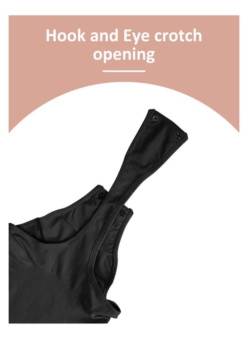 خاجول بدلة نحت للجسم بدون خياطة للتحكم في شكل البطن، مشد خصر للنساء، مشد كامل للجسم عالي الخصر (أسود) - Image 3