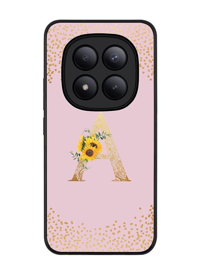 Stylizedd For Xiaomi Redmi Note 15 Pro+ / Poco M8 Pro Case,Slim fit Camera Protection, Shockproof Thin Phone cover  - Custom Floral Monogram - A  (Pink ) - Image 1