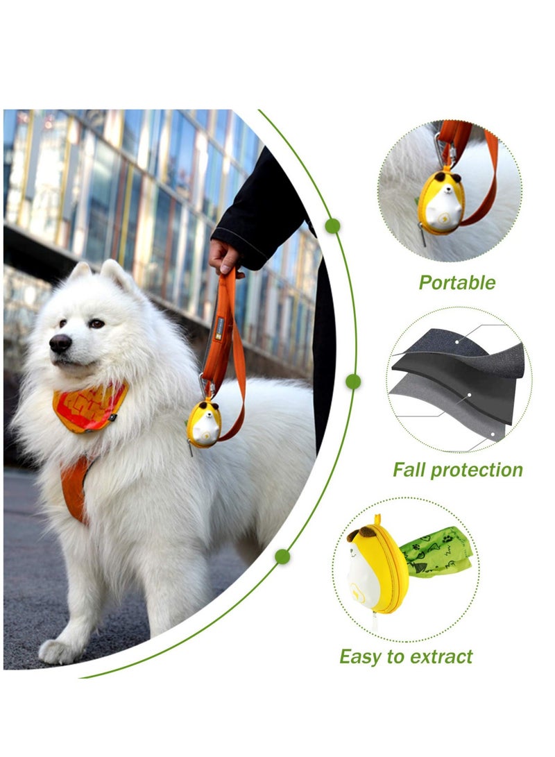 Excefore Funny Dog Poop Bag Holder, Dog Waste Bags Pouch with Carabiner for Leash, PU Doggie Poo Bags Dispenser, with Zipper and 1 Roll Leak-Proof Green Scented Bags, for Doggie Puppy (1 Pack) - Image 3