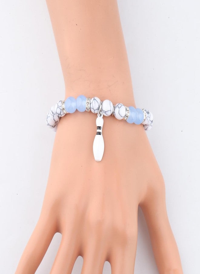 MYOSPARK Bowler Gift Bowling Charm Bracelet Bowling Jewelry Bowling Team Gift Bowler Jewelry for Bowling Lovers Bowling Player (Bowling Silver BR) - Image 4