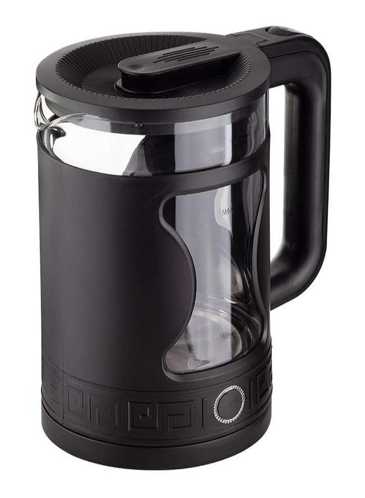 Kettle, 1.8 L, 3000 W Quick Boiling Glass Kettle with LED Lighting, Automatic Shut-Off, Dry Run Protection, Keep Warm Function and Stainless Steel 360° Base, BPA-Free, Black