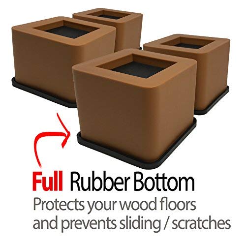 iPrimio Bed Risers - Square, 3 Inch Lift, Heavy Duty, 4 Pack, Up to 6800lbs - Bed Raising Blocks, Furniture Risers - Safe, Sturdy Bed Lifts for College Dorm Rooms, Couches, Tables, Desk Riser - Image 4