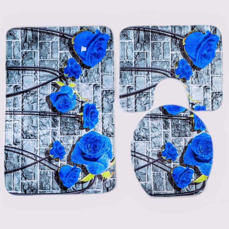 Home Concept AR-276 Bathroom Rug 3 Pieces Set, Multicolor - Image 2