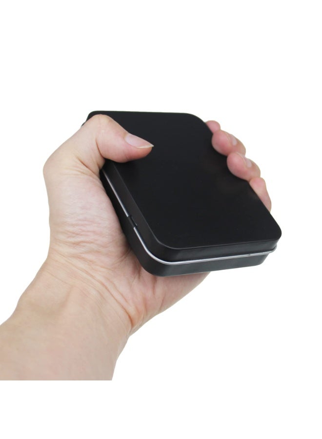 Daytoyz Rectangular Metal Empty Hinged Tins Containers Basic Necessities Home Storage Organizer Mini Box Set, 4.5 x 3.3 x 0.87 inches (Black) - Image 4