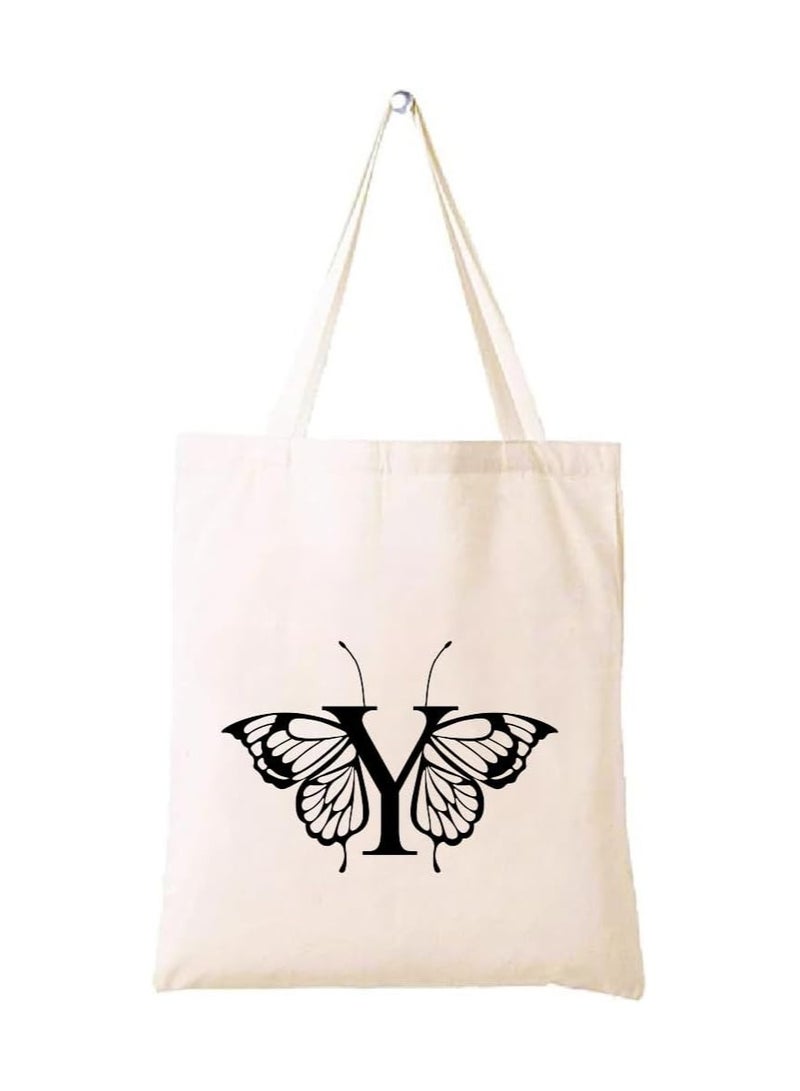 PRINTSHOP4ME Monogrammed Cotton Tote-Ideal For Sustainable Travel-Perfect For Reusable Grocery And Travel Bag-Tote Bags For Women - Image 1