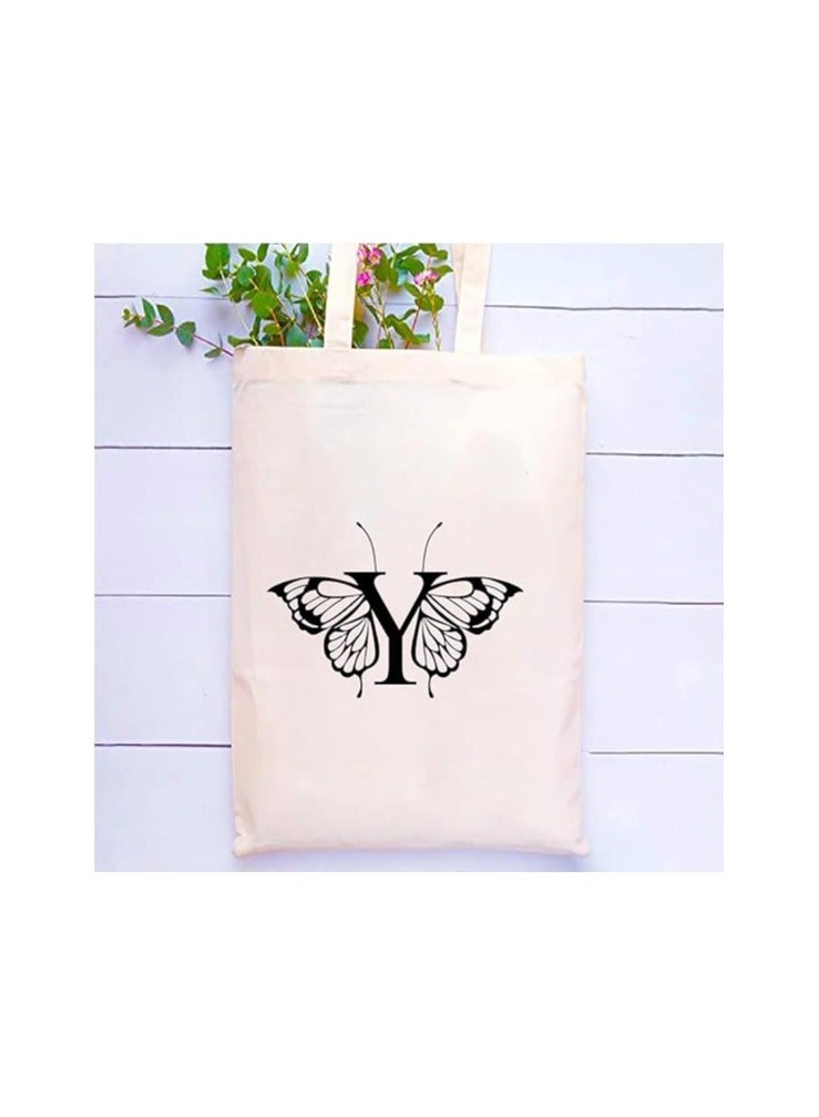 PRINTSHOP4ME Monogrammed Cotton Tote-Ideal For Sustainable Travel-Perfect For Reusable Grocery And Travel Bag-Tote Bags For Women - Image 2