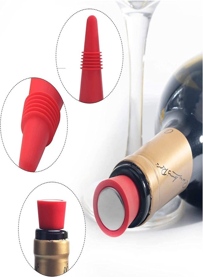vigor path Wine Stoppers for Bottles, Silicone Reusable Champagne & Beverage Bottle Stopper With Grip Top. Keeps Wine Fresh, Cork - Great for Weddings & Events. (Blue) - Image 5