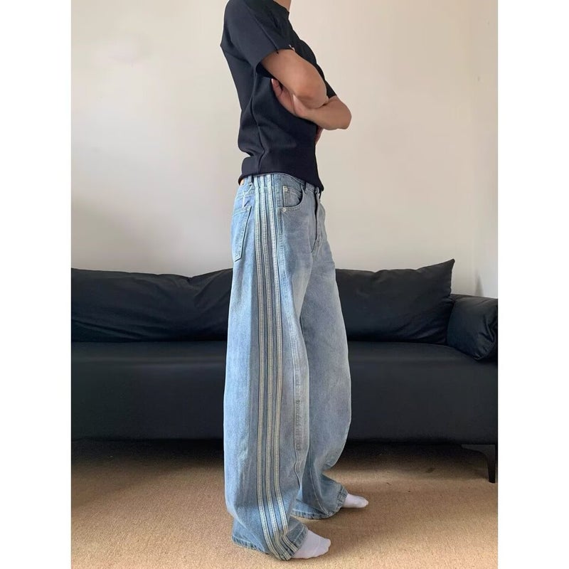 Unisex Classic Denim Jeans Loose Fit Daily Outdoor Wear - Image 4